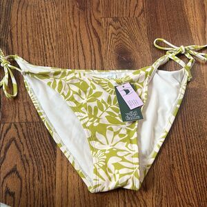 Wild Fable Olive Leaf Print Bikini Bottom Size Large New with Tags